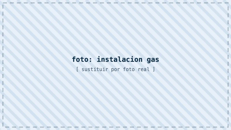 Instalador autorizado revisando una instalación de gas doméstica
