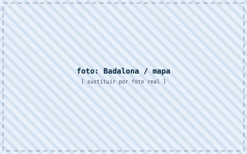Mapa de zonas de servicio de Fontanero Badalona en la provincia de Barcelona
